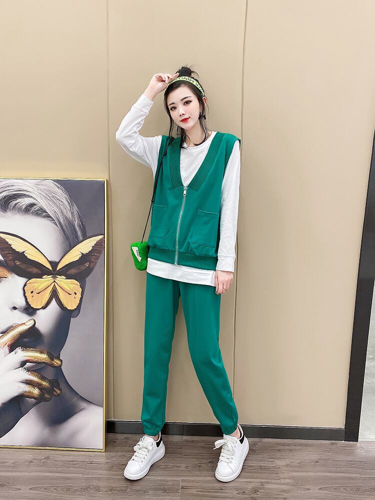 スプリングスタイルジッパーストレッチ レース エラスティック 伸縮 大きめサイズ 春物 レースアップ ミックスインファッション15469010454