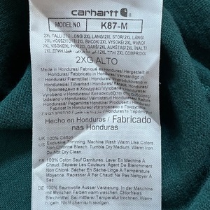 【Carhartt】2XL ビッグシルエット ワンポイント LOOSEFIT ポケットTシャツ ポケT カーハート ディープグリーン 半袖 夏物 US古着