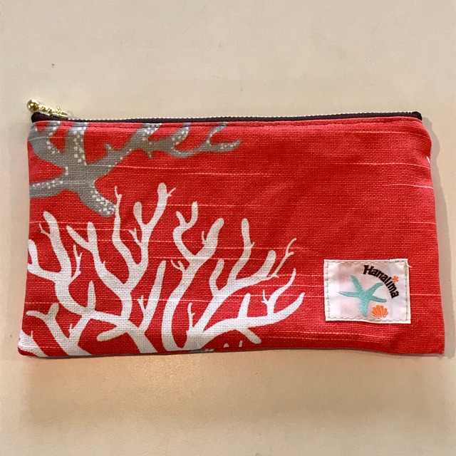 フラットポーチ(オレンジ/コーラル)