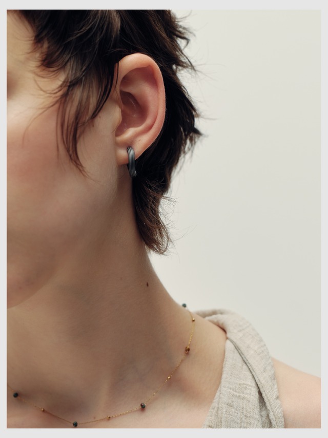 Hoop pierce -Matte Glay/Dark Glay-