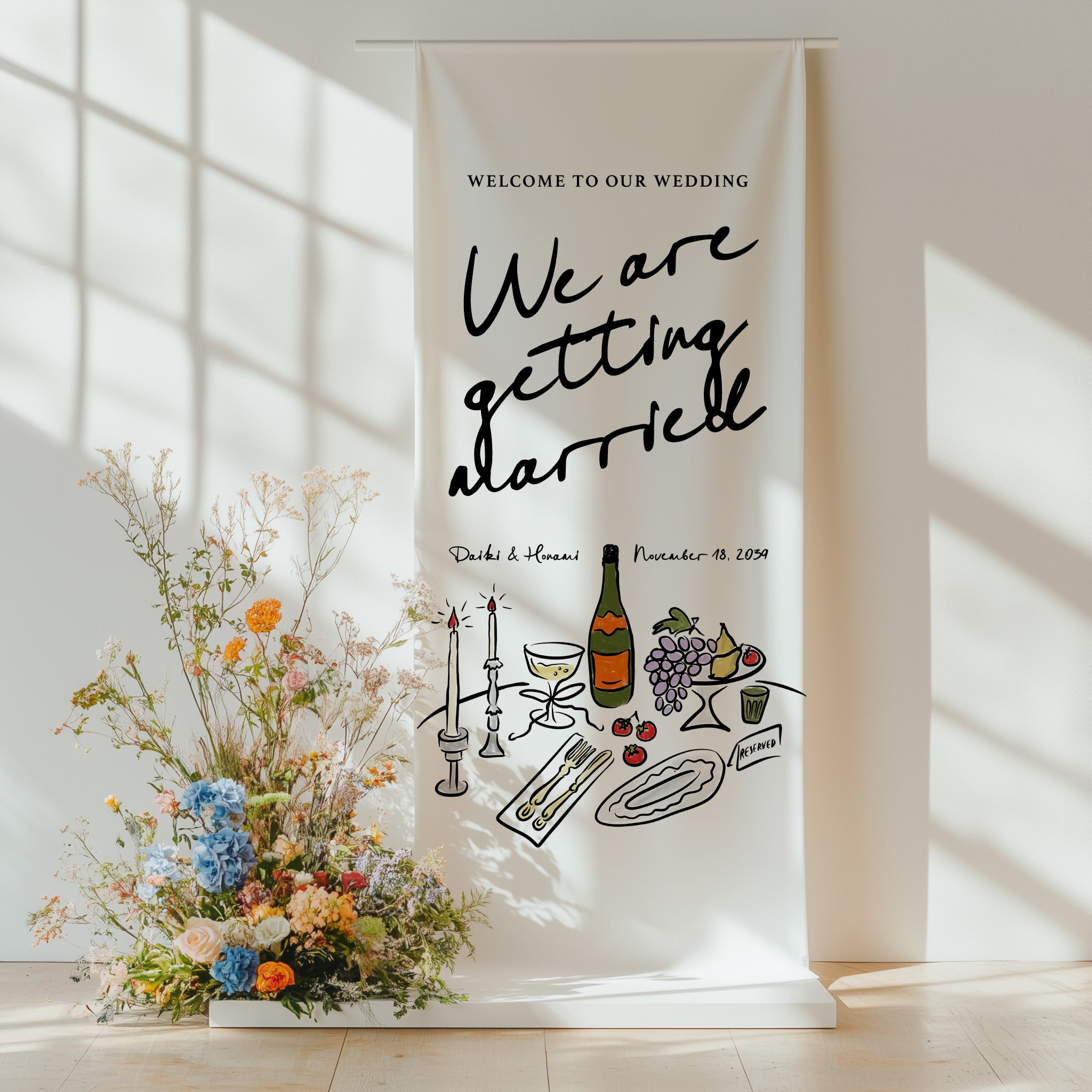 ˚✧₊⁎結婚式 書道のお名前ウェルカムボード♡シンプルで可愛いデザイン！ 1_28d325d405138025ad075f10489b