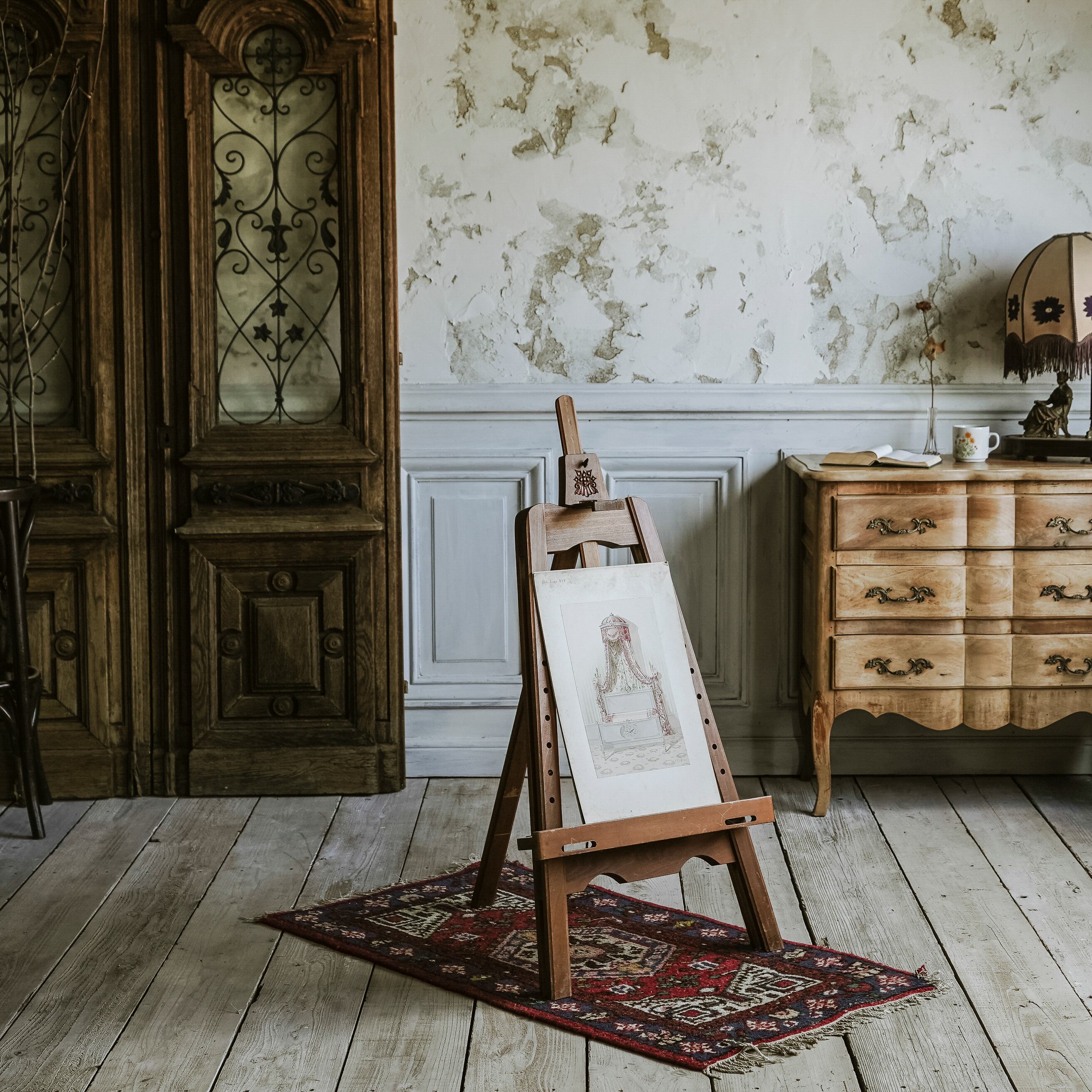 イーゼル/ディスプレイ/店舗什器/アンティーク/高さ調整/空間装飾