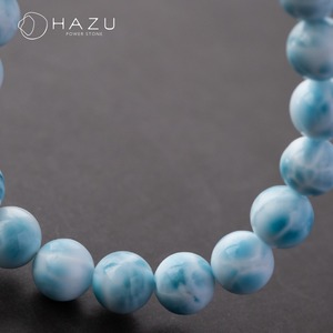 【1点もの】波模様はっきりラリマーブレス［ラリマー／水晶］