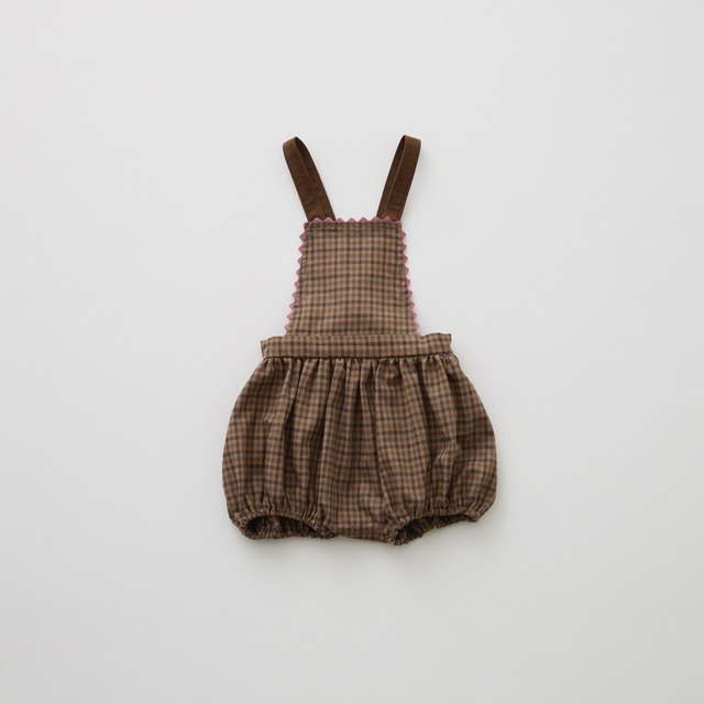 《eLfinFolk 2026AW》Country Check Baby Salopette / brown