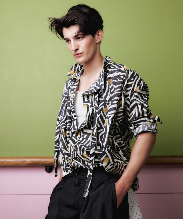 HOMMENA / HM26SSTO01  NIP SLIP ANTIQUE SHIRT(ZEBRA)