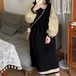 【2点セット】ギャザーワンピ+サイドスリットジャンスカ ・12586