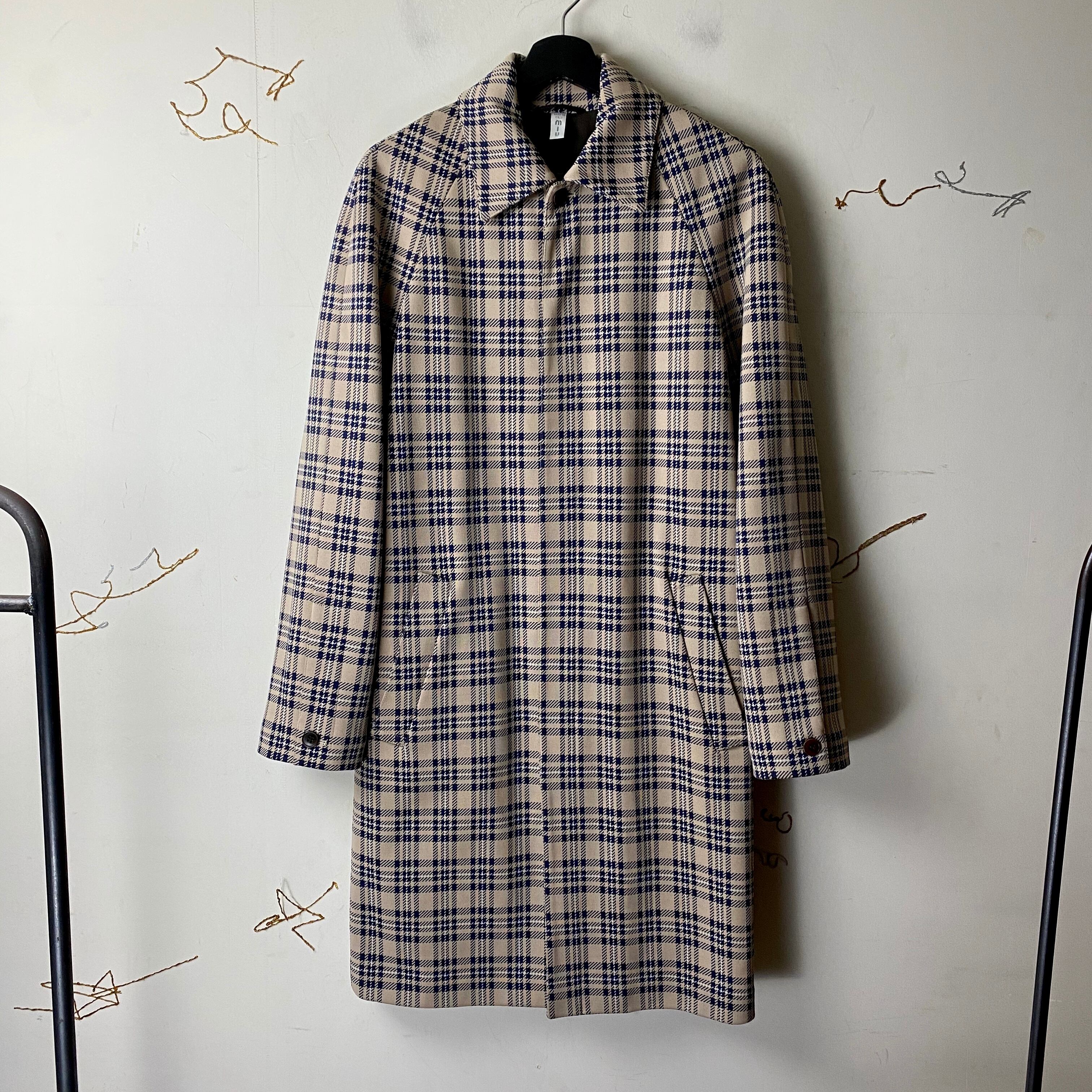 archive MIU MIU plaid pattern nylon coat | NOIR ONLINE