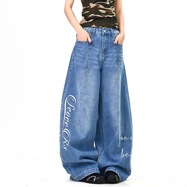 メッセージグラフィックミックスデニムパンツ 1col   R01640