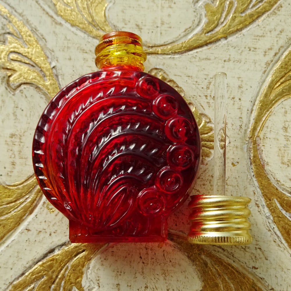 チェコスロバキア ボヘミアガラスのパフュームボトル / レッド