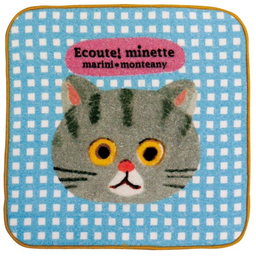 ガーゼミニハンカチ さばとら 【■ECOUTE！】 E.minette 猫 かわいい