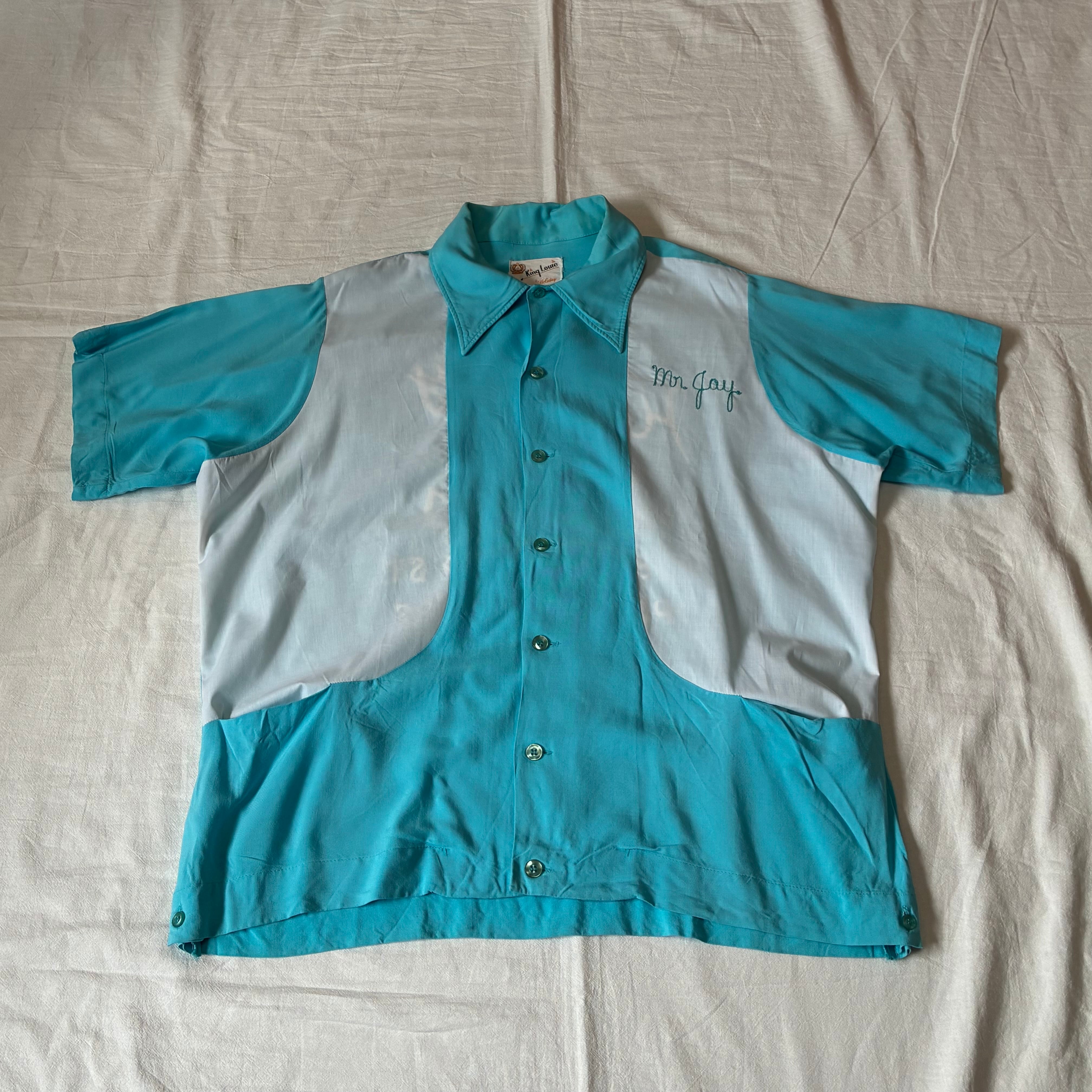 60s King Louie キングルイ ボーリングシャツ 白タグ レーヨン