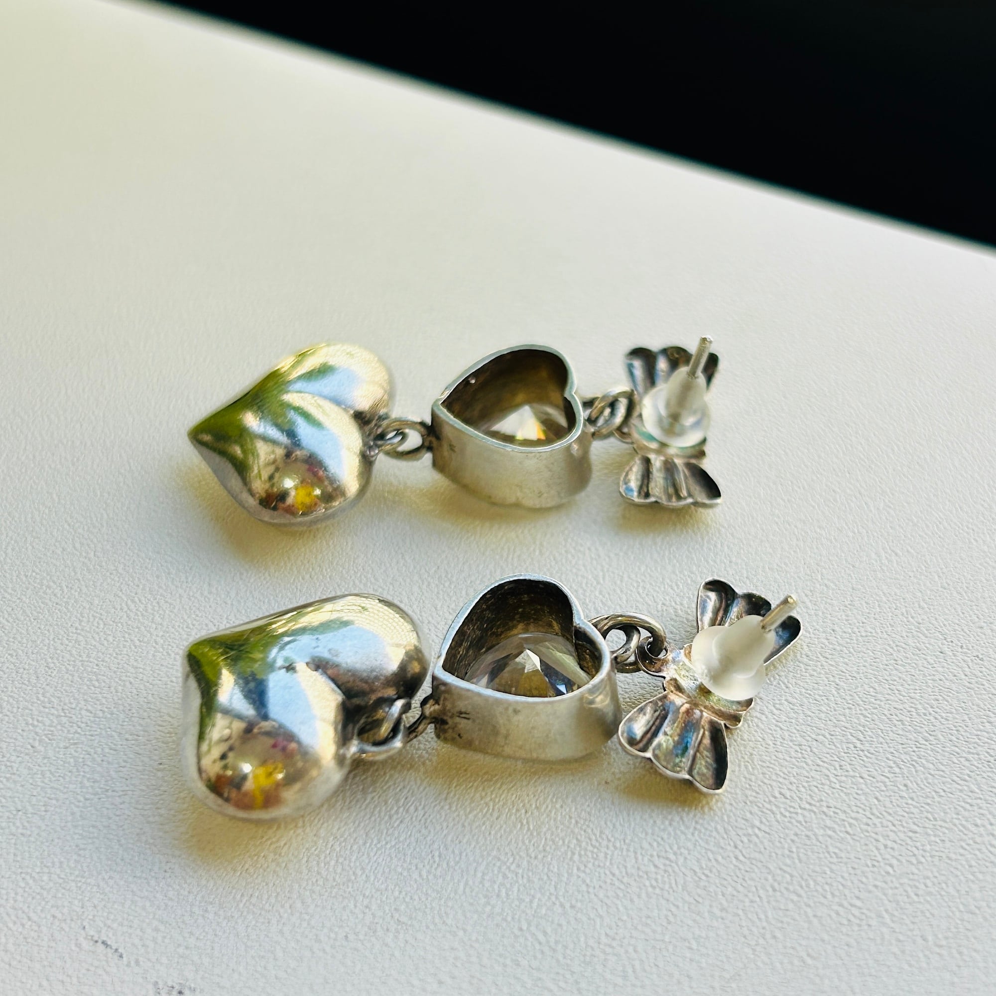 シルバー925 リボン＆ハートピアス | Milo Antiques & Vintage
