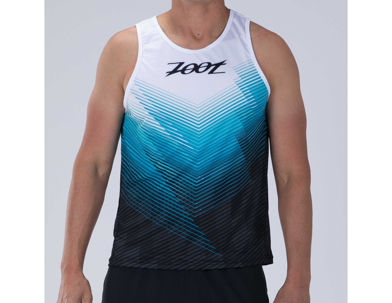 MEN RUN SINGLET (BLUE WAVE)　メンズ　タンクトップ　シングレット　アスリート専用　ZMR11076