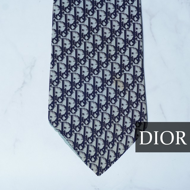 Christian Dior】クリスチャンディオール シルク100％ トロッター総柄
