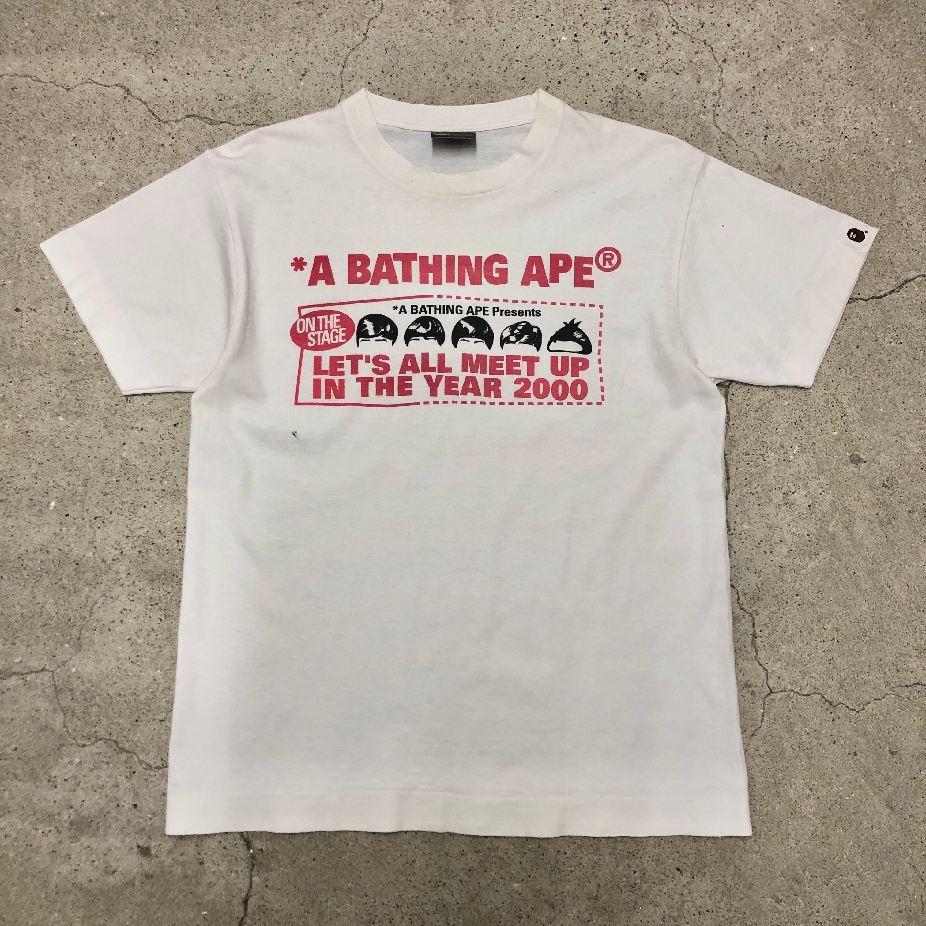 00s A BATHING APE/LET'S ALL MEET UP IN THE YEAR 2000 Tee/初期タグ
