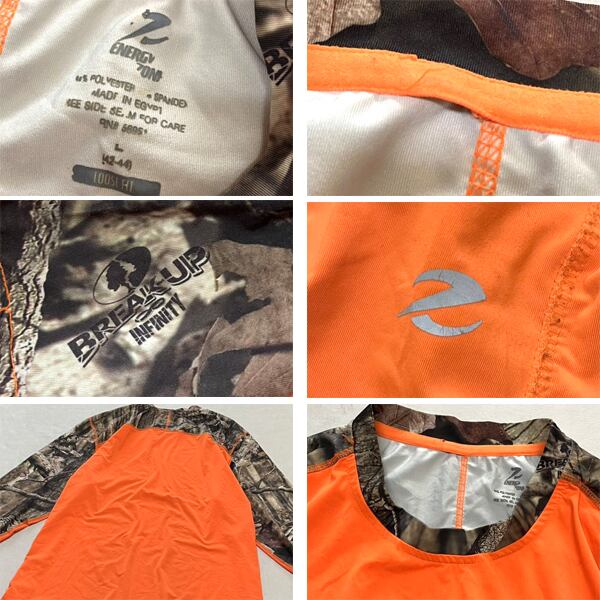 1点物◇リアルツリーカモ迷彩オレンジ長袖ロンTシャツ古着LメンズXL