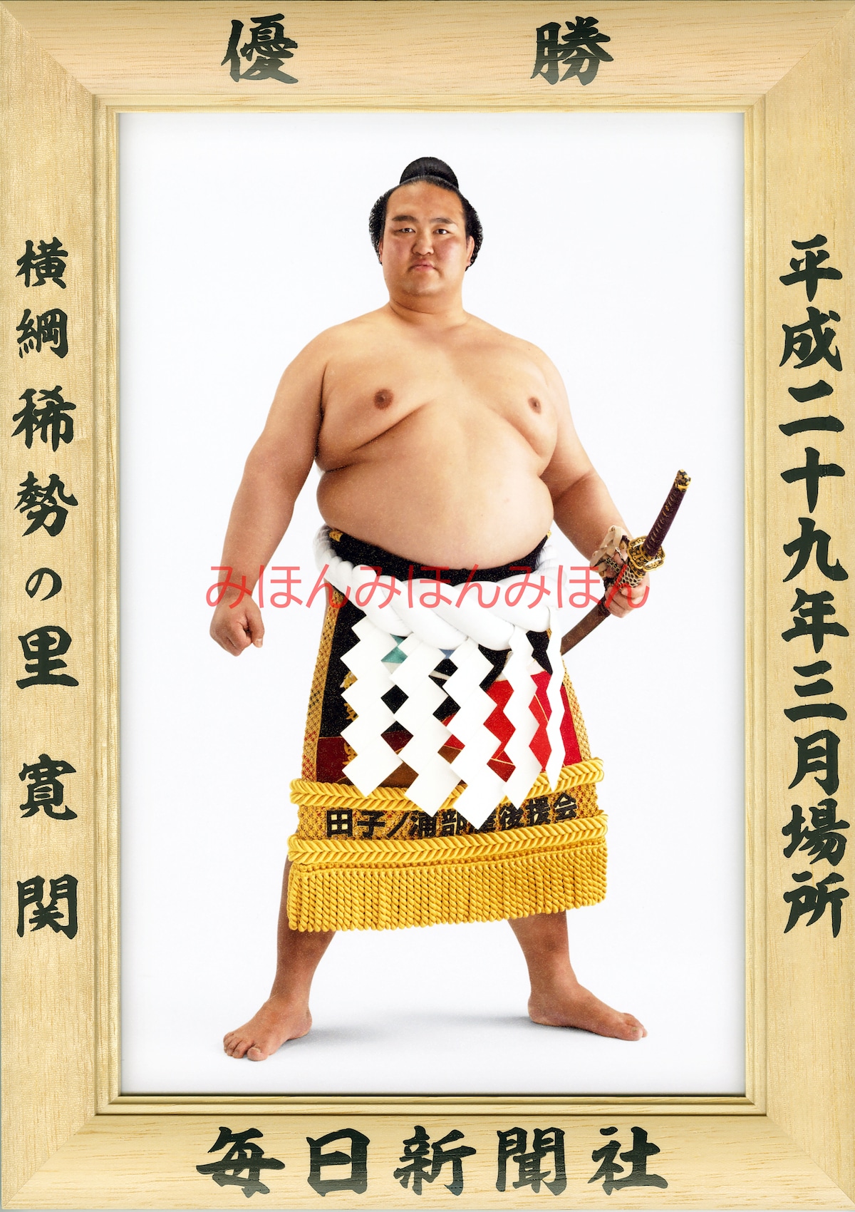 平成29(2017)年3月場所優勝 横綱 稀勢の里寛関(2回目最後の優勝) | 大相撲まいにち部屋(大相撲優勝ミニ額販売公式サイト)