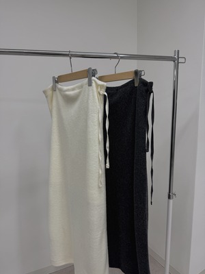 side tie easy long skirt