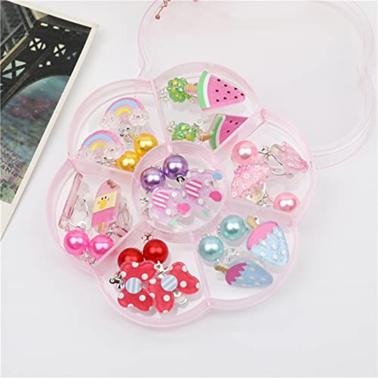 gaoxing キッズ イヤリング アクセサリー 子供のおもちゃ おまつり 景品 夏祭り こども 縁日 イヤリング クリップ式（製品容量：7ペア）
