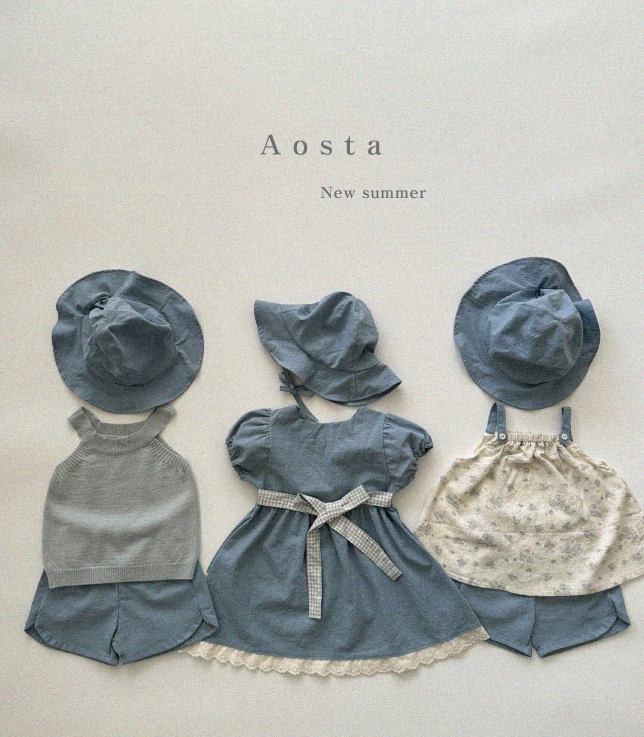 【Aosta】サマーキャミブラウス 70~115cm ブルー 230510 - 2