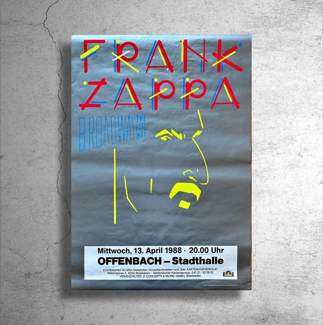 超レア品】『フランク・ザッパ Zappa』1988年USライブ告知ポスター