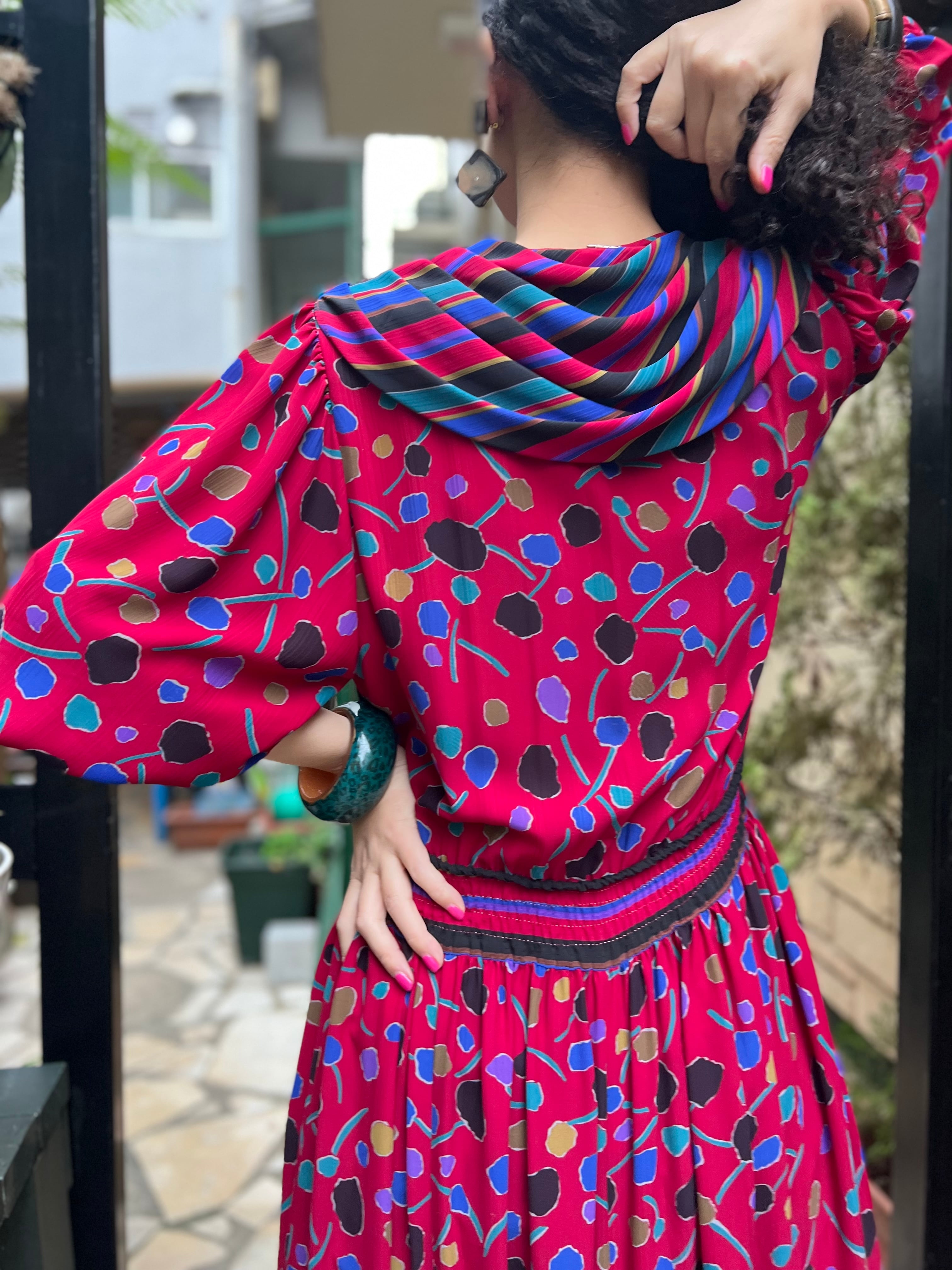 ニッサン・638 70s 80s jeanne marc dress ワンピース | hostland.co.il