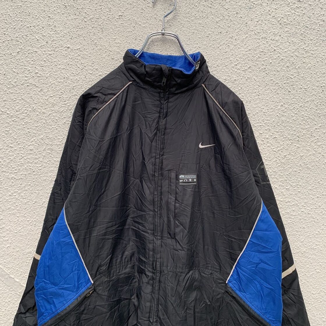 NIKE ジップアップ ナイロン ジャケット キッズ XL ブラック ブルー 