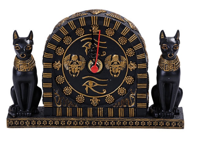 エジプシャンクロック　バステト　置時計　エジプシャン・置物 フィギュア 古代エジプトYTC13218