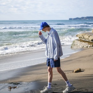 SALE【HIPANDA ハイパンダ】メンズ ドゥローストゥリング ショートパンツ MEN'S DRAWSTRING SHORT PANTS / BLUE