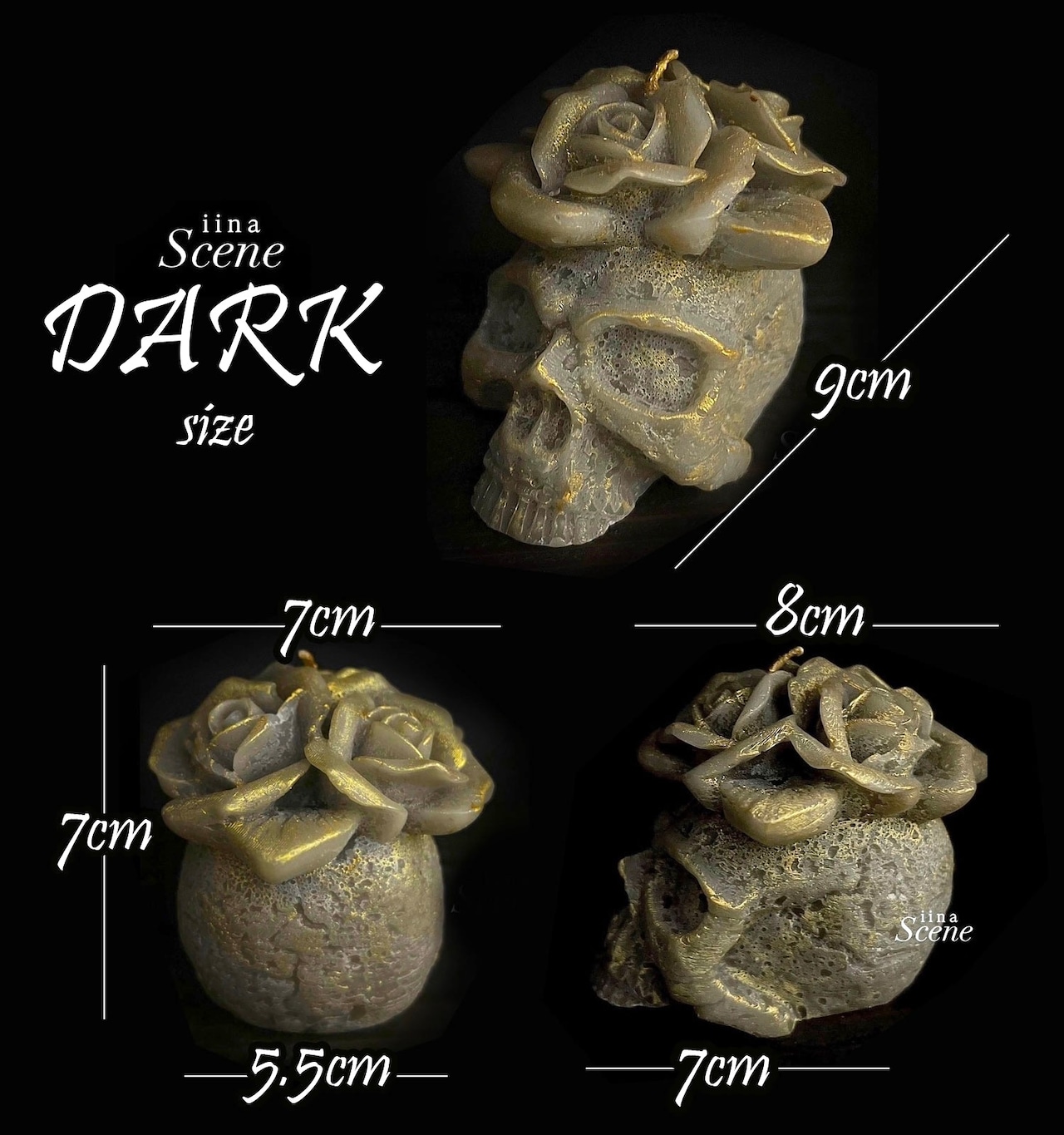 BLABK 銅器のような黒い骸骨キャンドル