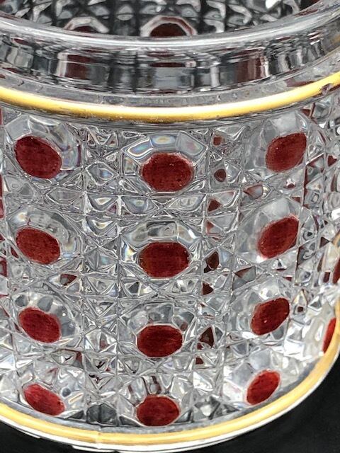 オールド・バカラ (BACCARAT) 19世紀 ディアマン・ピエーリー 赤色装飾