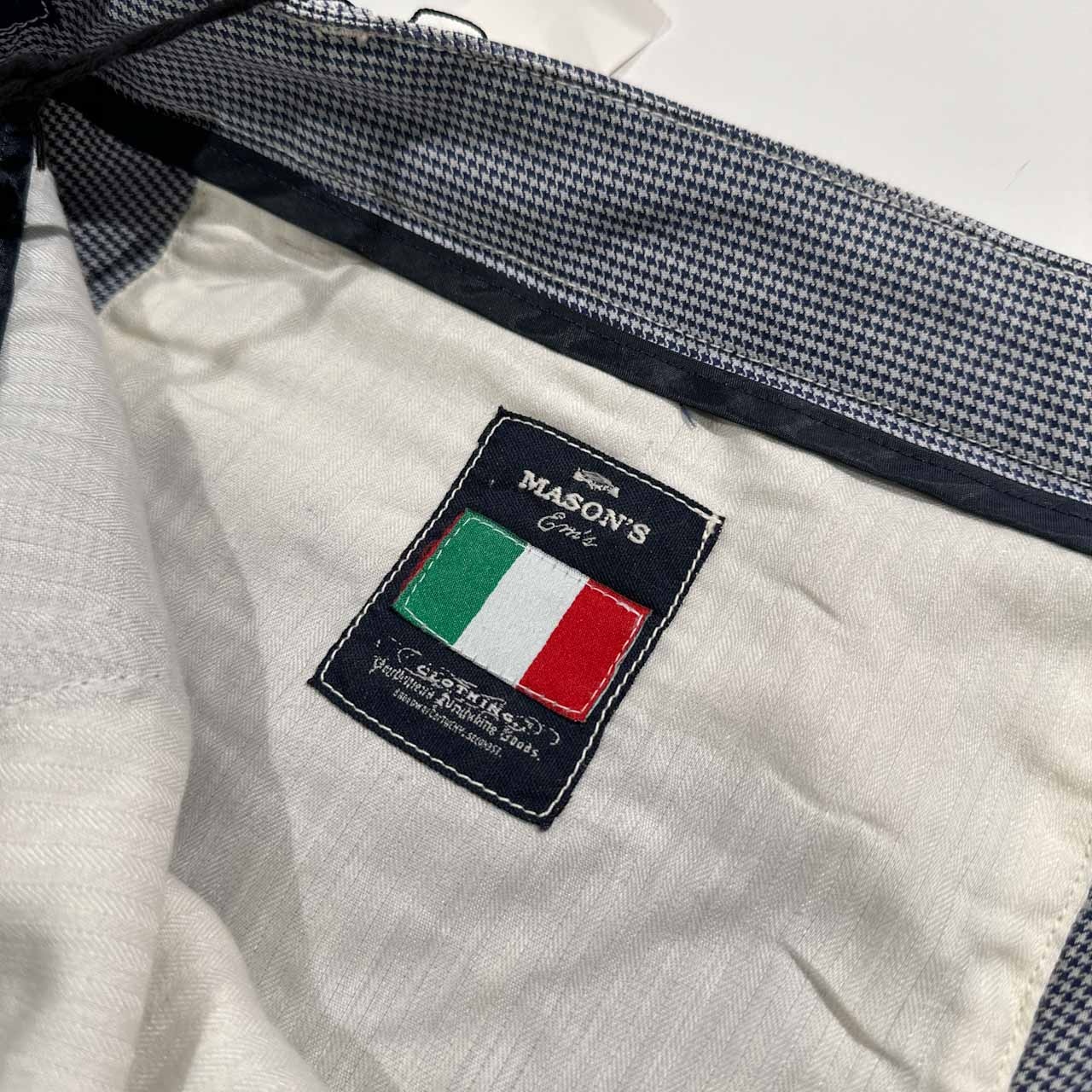 タグ付き 未使用品 大きいサイズ MASON'S メイソンズ 千鳥格子 スラックスパンツ サイズ 60 /メンズ/ブルガリア製