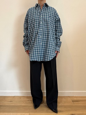 BL10-5 USED Ralph Lauren SHIRT -L｜G- "GREEN×NAVY"