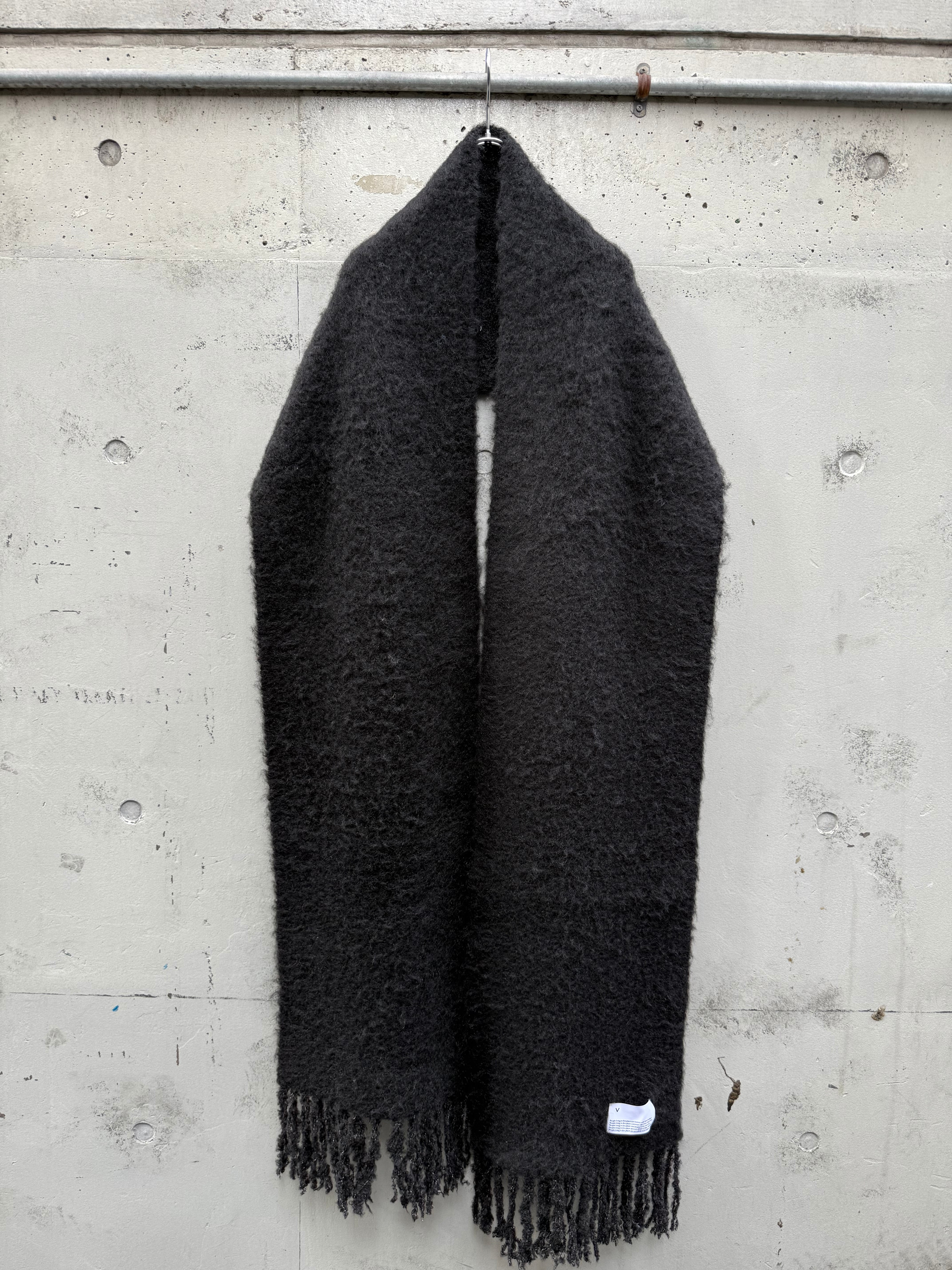『VOAAOV』FULLERS TEASEL BRUSHED KNIT Muffler / BLACK