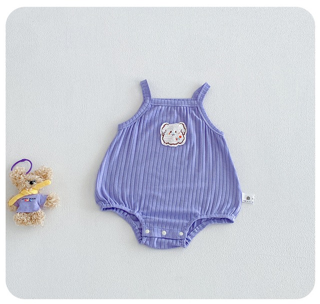 【BABY】アニマル刺繍リブキャミソールボディスーツ - 18