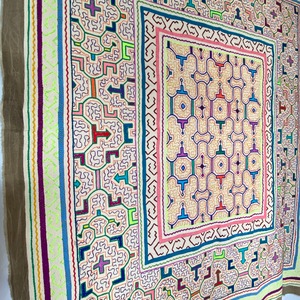 シピボ族特大刺繍　大判全刺繍　パステル&蛍光