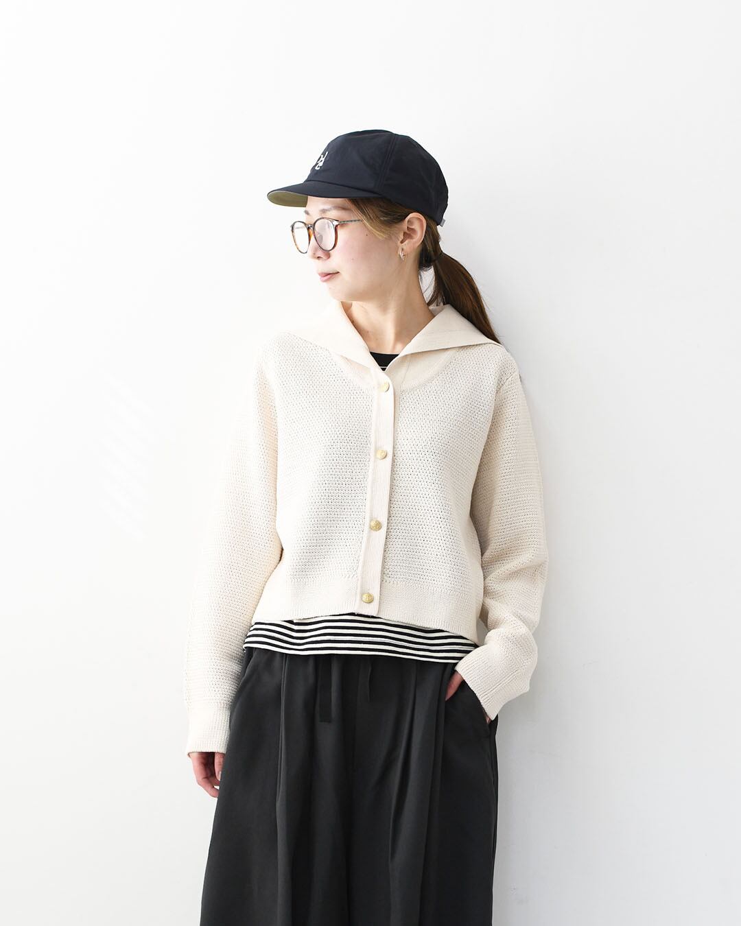 ORCIVAL [オーチバル・オーシバル] W Sailor Collar Knit Cardigan [OR