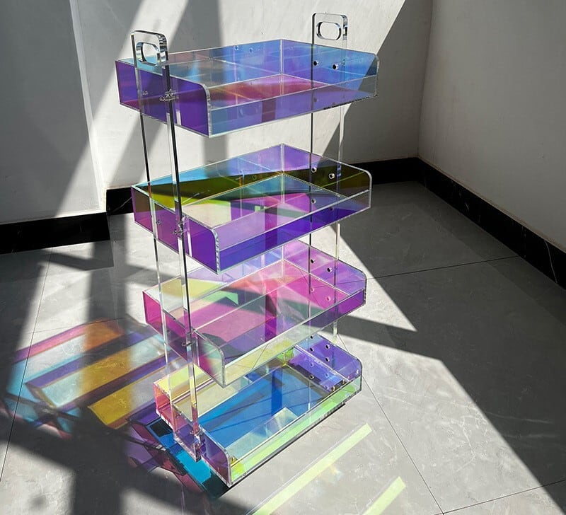 収納 ラック 4段 クリア キャスター 付き アクリル おしゃれ