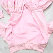 パーティドレス ワンピース ドレス ピンク系 ピンク 柄 模様 発表会 演奏会 ダンス 舞台 衣裳 リボン 露出なし フォーマル 女性用 おしゃれ パーティー用