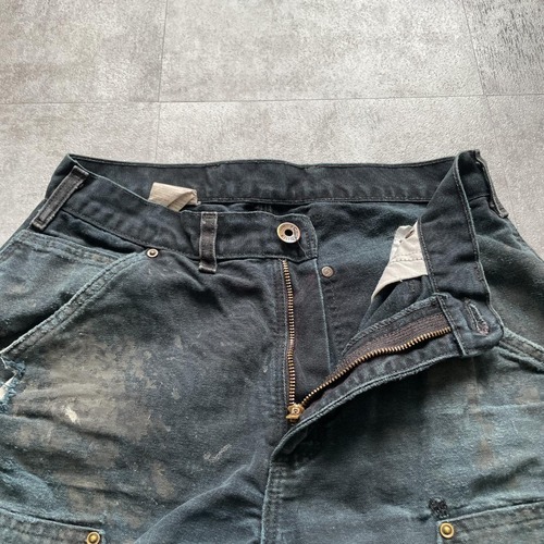 USA生地製 ブラック ダブルニー Carhartt EB136 BLK w30 詳細写真8