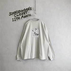 11th anniversary l/s tee / Greige【 naomi takagi × Schrödinger's closet 】