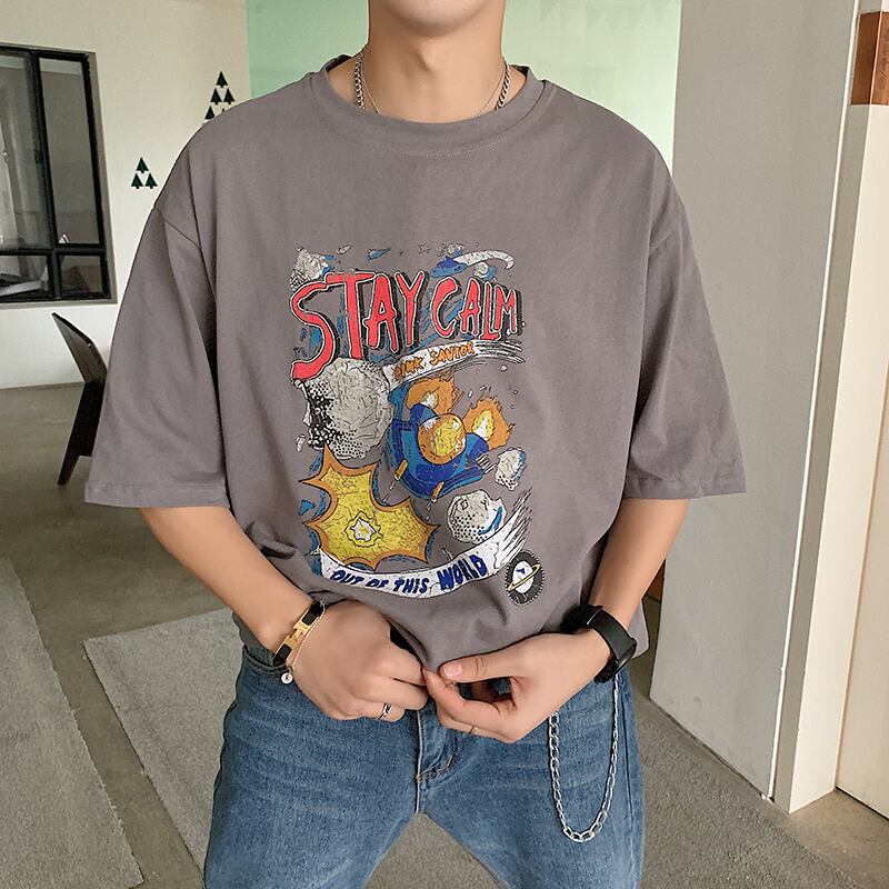 全3色 Tシャツ カットソー プリント カジュアル シンプル