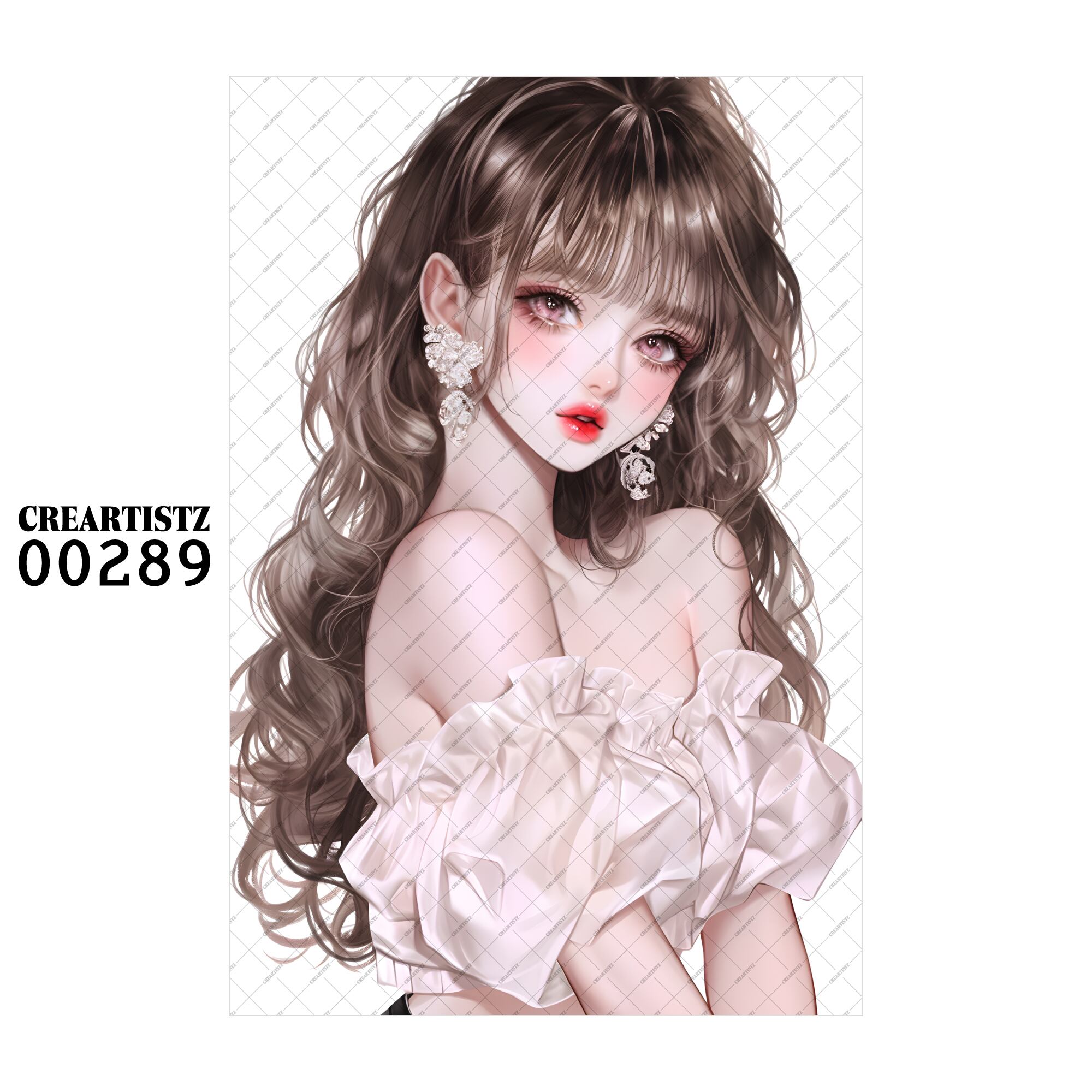 00289 ガール キュート オリジナル ペーパー/ステッカー 4枚セット CREARTISTZ