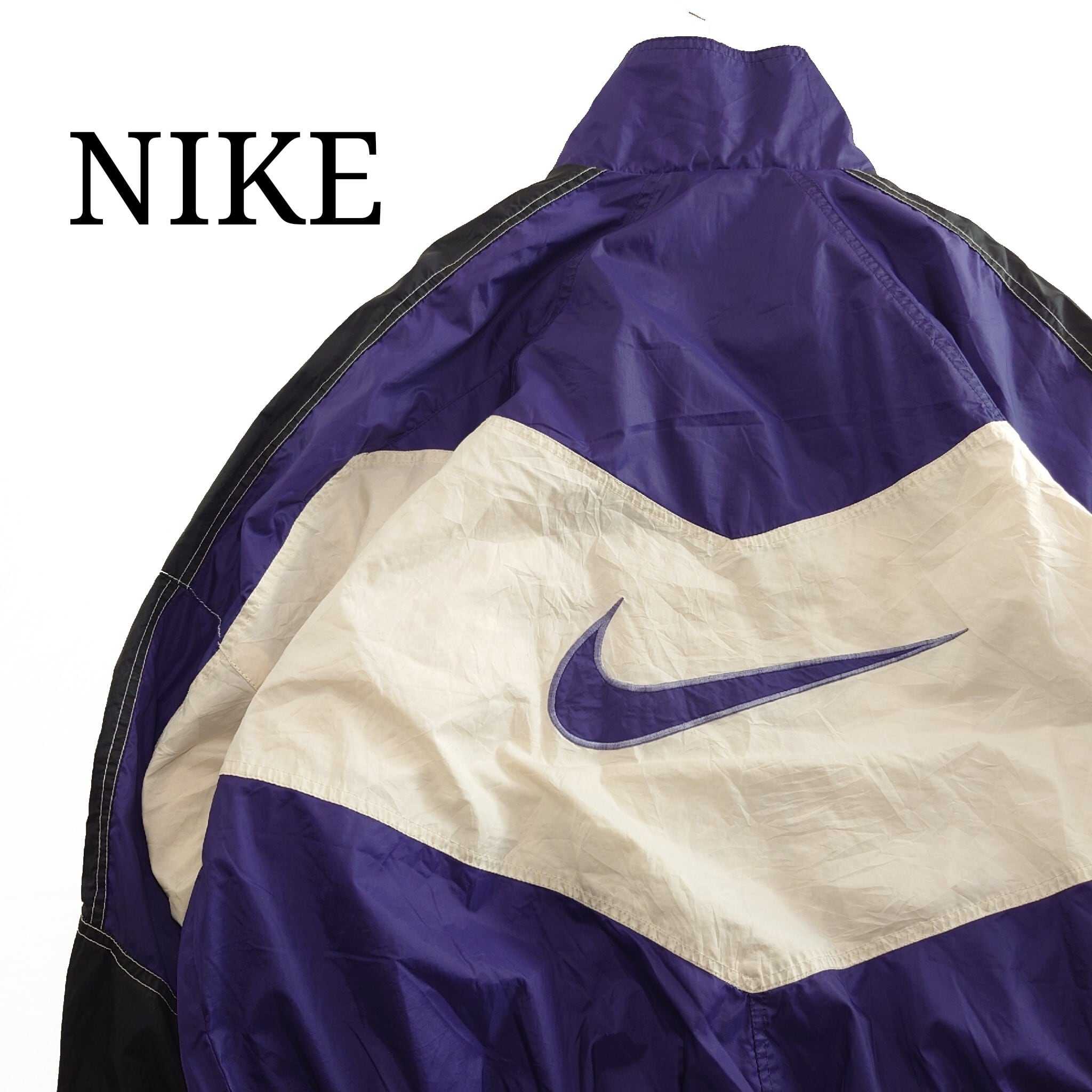 【90~00s】NIKE ナイキ ナイロンジャケット パープル ホワイト