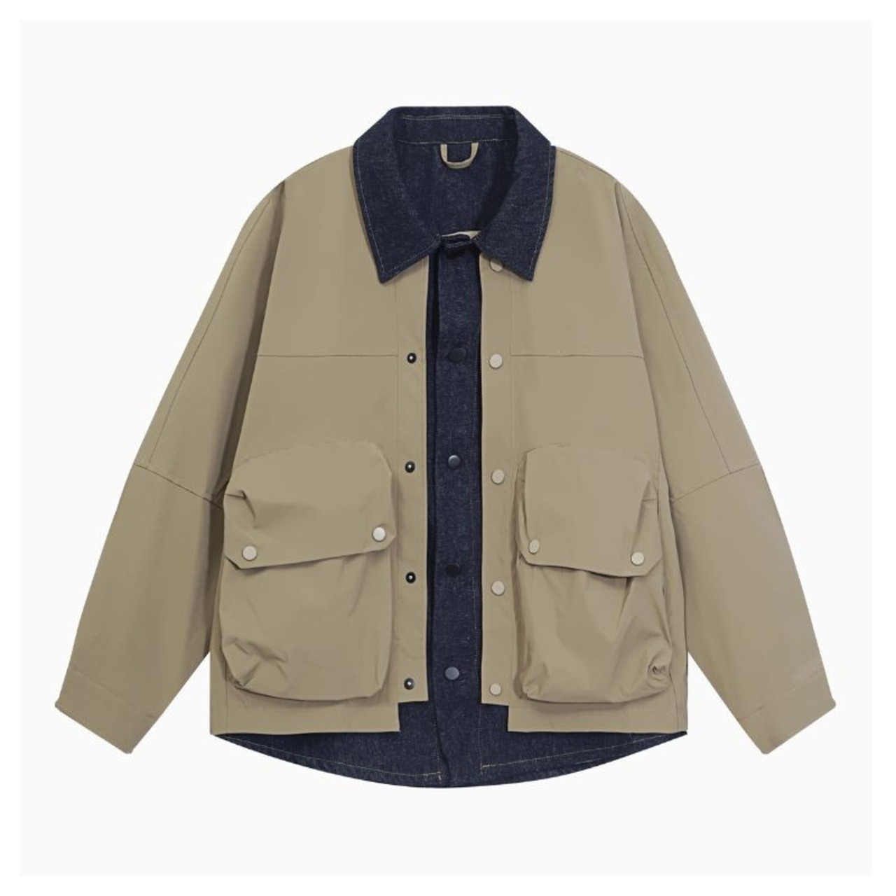 Shirt Color Patch Pocket Waist Length Blouson Jacket ◇2color H0956