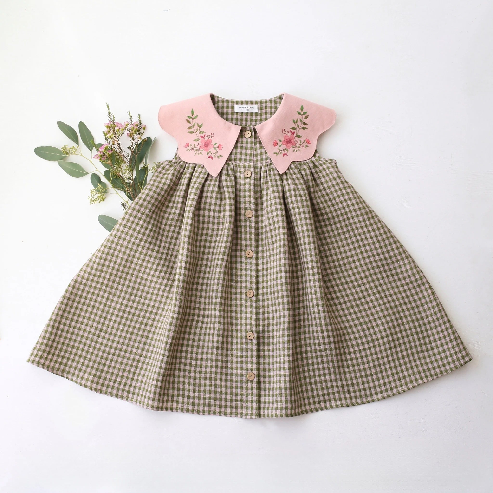 【予約】Dannie and Lilou / LINEN / Dress with Scalloped Collar