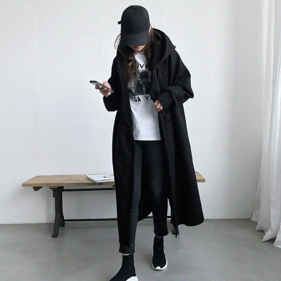 ゆったり 大きいサイズ フード付き アウター パーカー コート 
