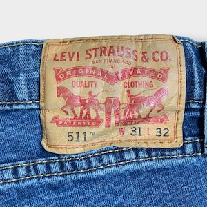 【LEVI'S】511 ジーンズ デニム ジーパン スリム ストレート スキニー 細身 美脚 足長効果 ジッパーフライ ストレッチ W31 L32 リーバイス US古着