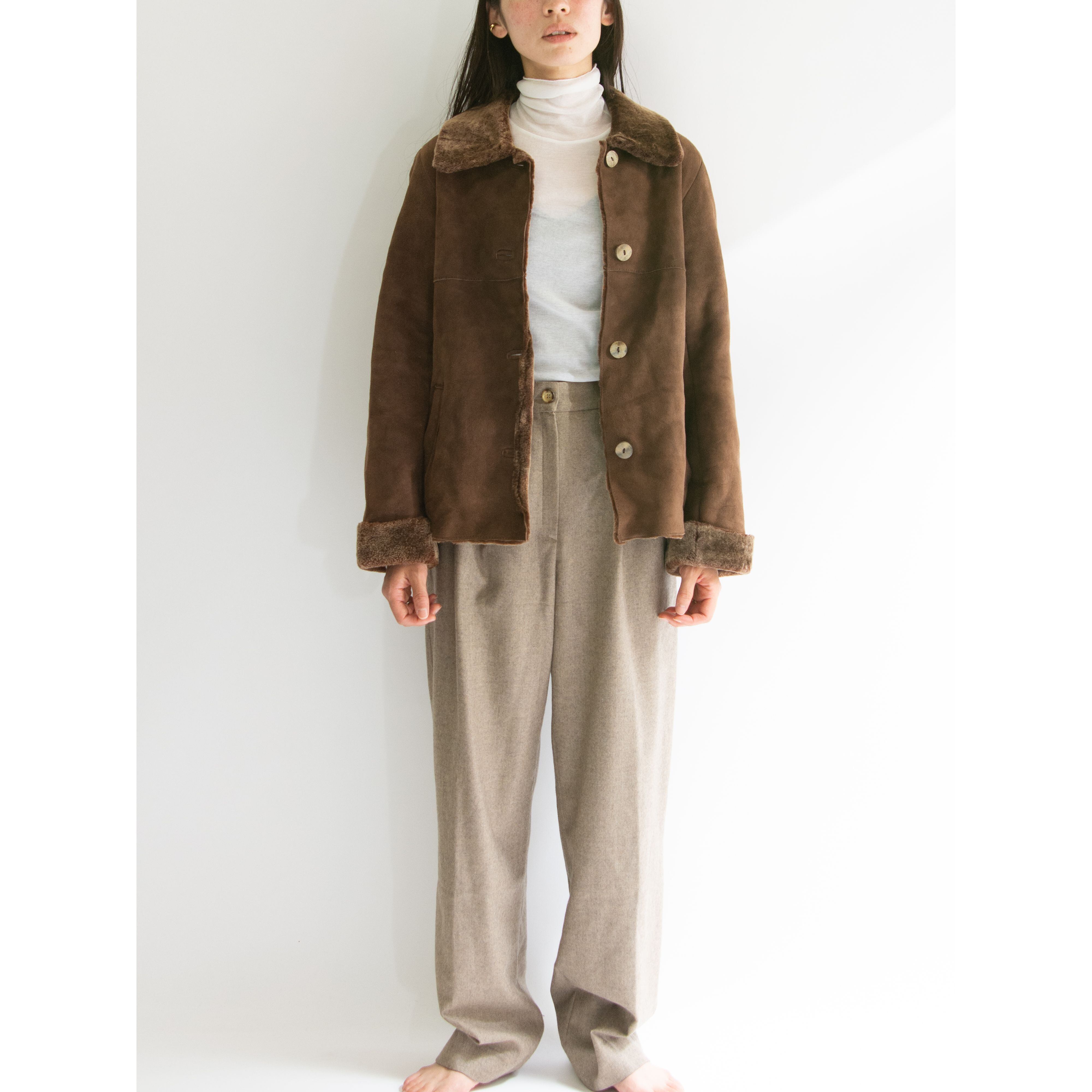 BARNEYS NEWYORK】Made in U.K. Sheepskin Leather Jacket（バーニーズ ...