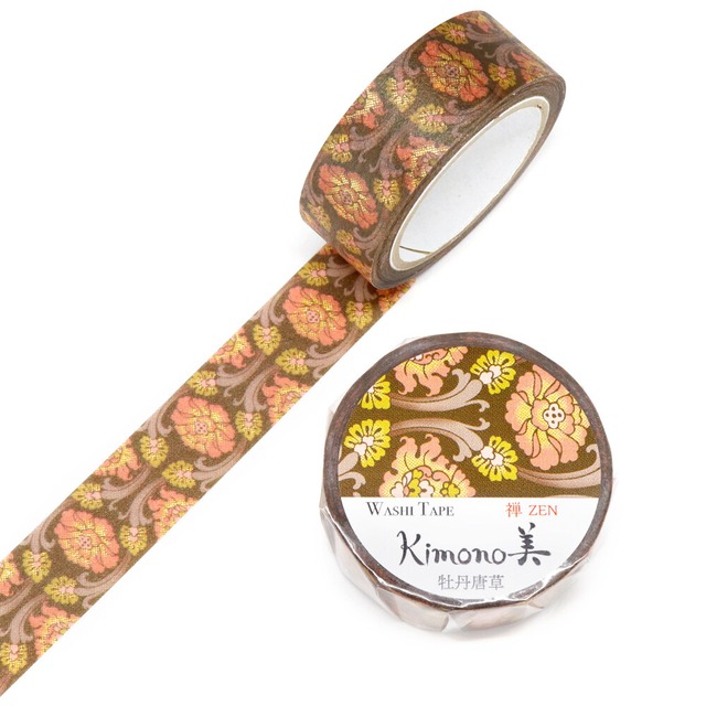 SAIEN　Kimono美　金箔　牡丹唐草　15mmマステ　SA09